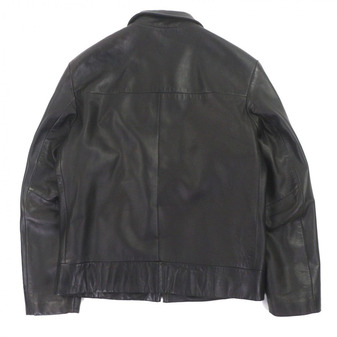 Very Good HUGO BOSS leather jacket Dark brown Lamb leather mens 48