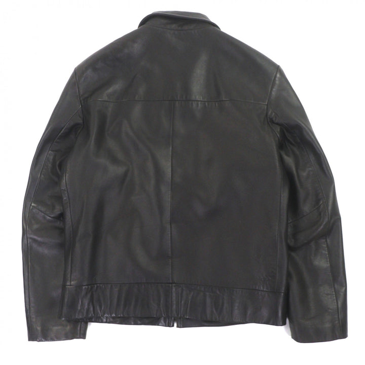Very Good HUGO BOSS leather jacket Dark brown Lamb leather mens 48