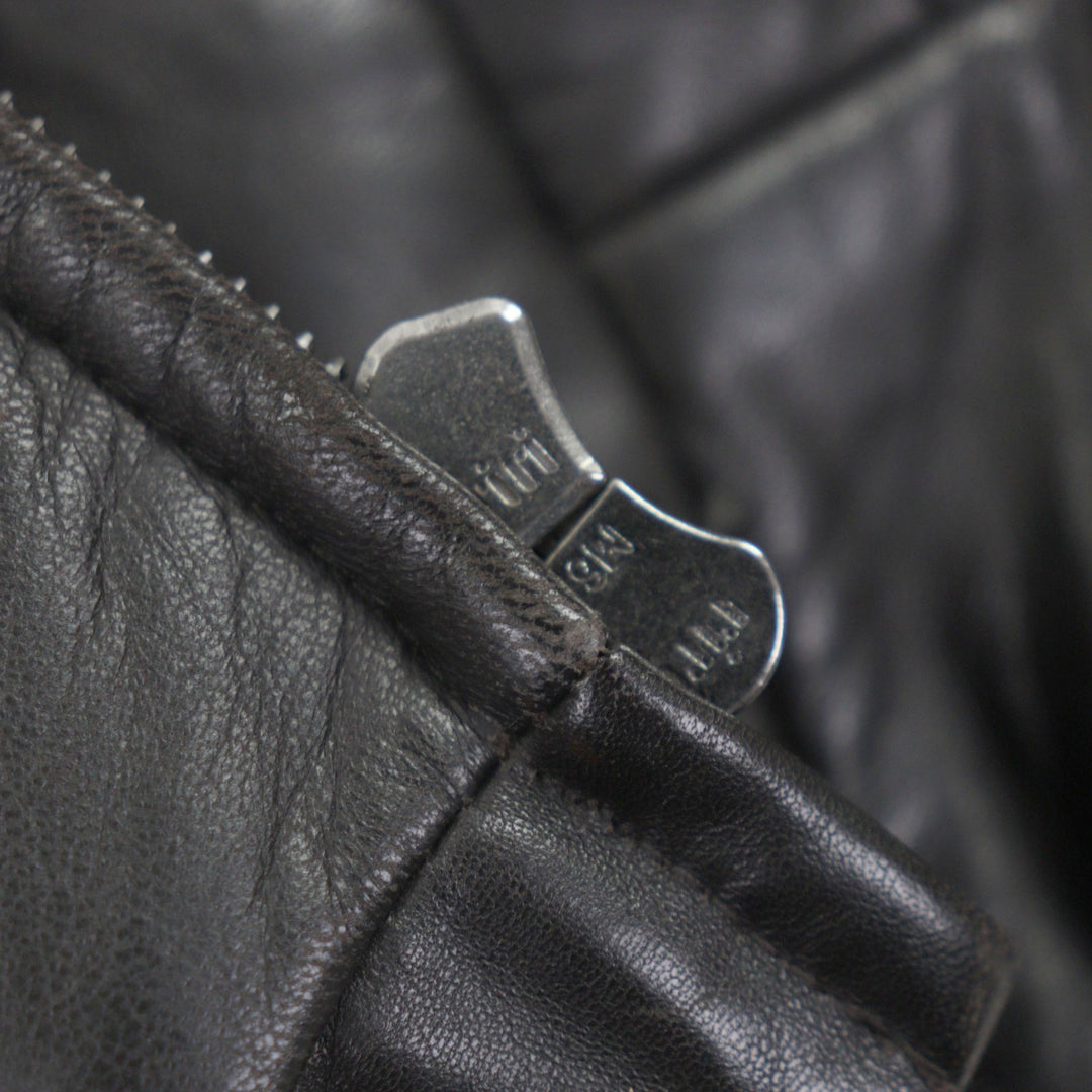 Very Good HUGO BOSS leather jacket Dark brown Lamb leather mens 48