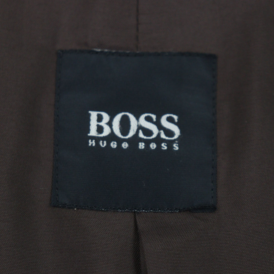 Very Good HUGO BOSS leather jacket Dark brown Lamb leather mens 48