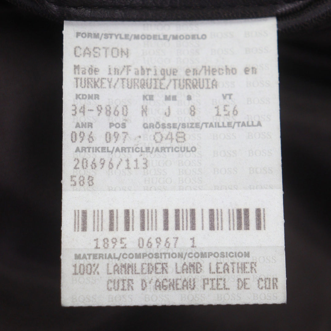 Very Good HUGO BOSS leather jacket Dark brown Lamb leather mens 48