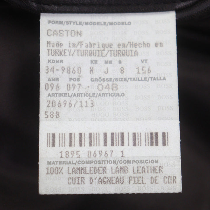 Very Good HUGO BOSS leather jacket Dark brown Lamb leather mens 48