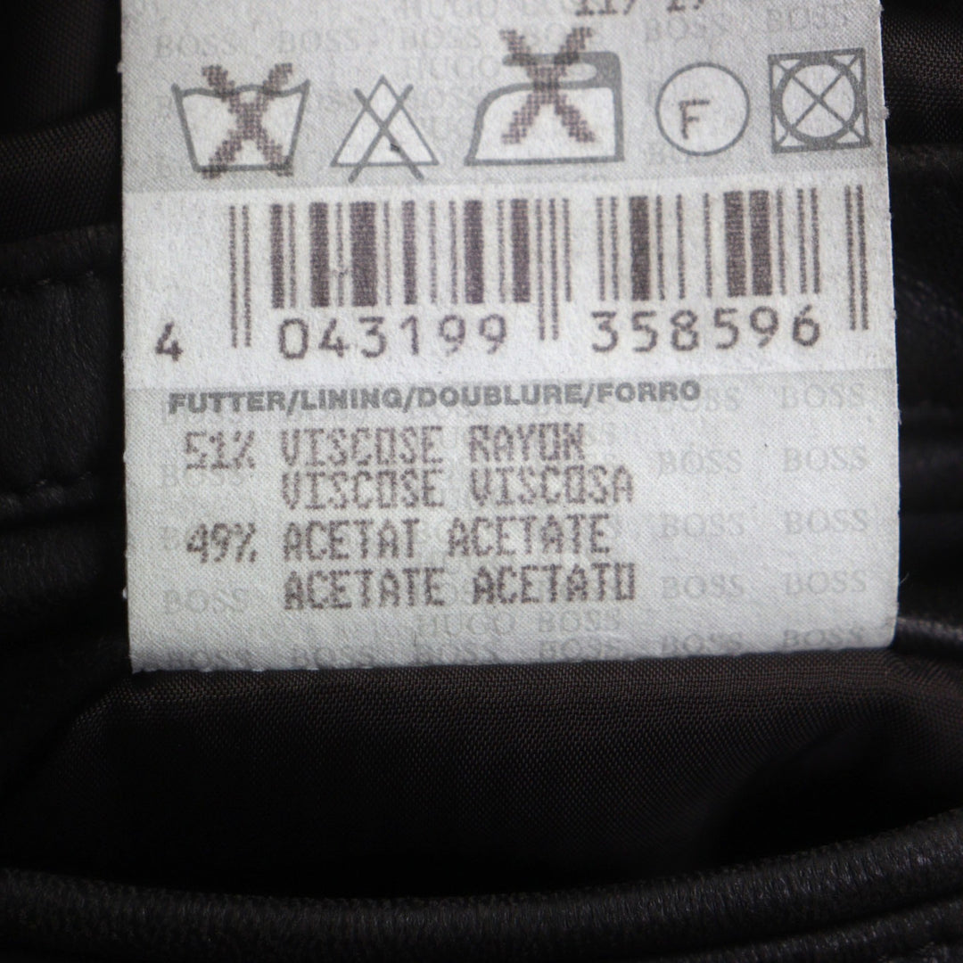 Very Good HUGO BOSS leather jacket Dark brown Lamb leather mens 48
