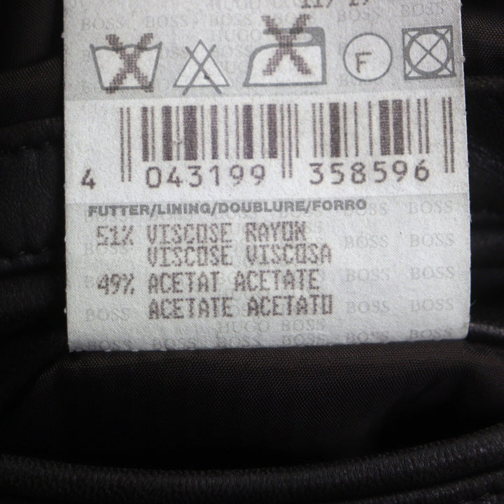 Very Good HUGO BOSS leather jacket Dark brown Lamb leather mens 48