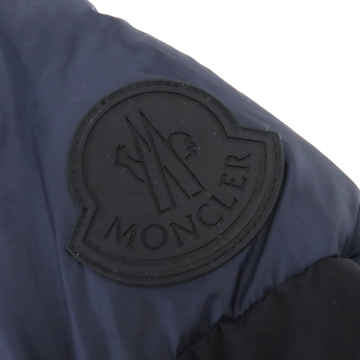 Great MONCLER Down jacket JOFFE Logo rubber patch hooded jacket Navy black 2