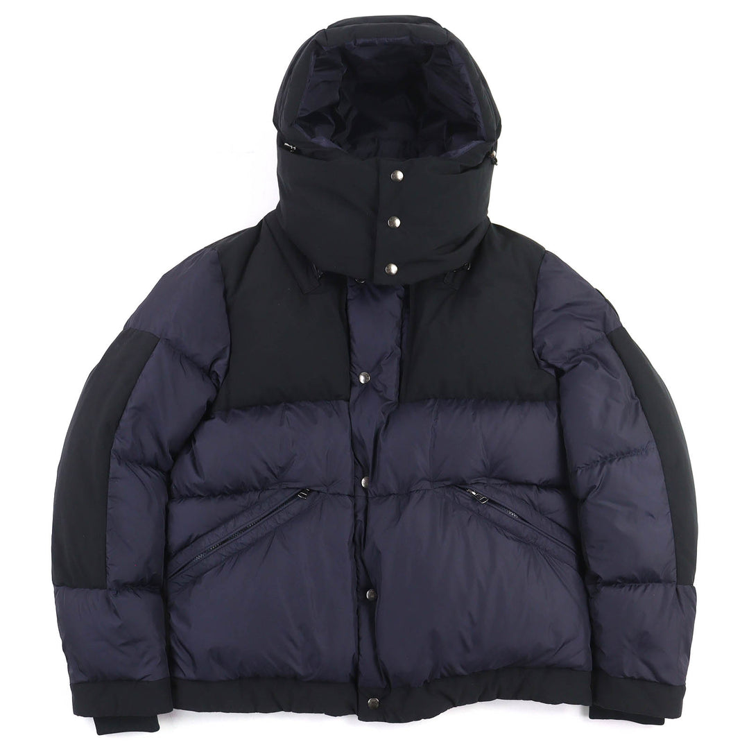Great MONCLER Down jacket JOFFE Logo rubber patch hooded jacket Navy black 2