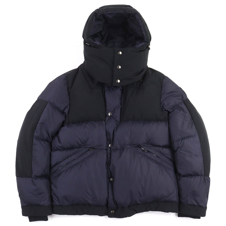 Great MONCLER Down jacket JOFFE Logo rubber patch hooded jacket Navy black 2