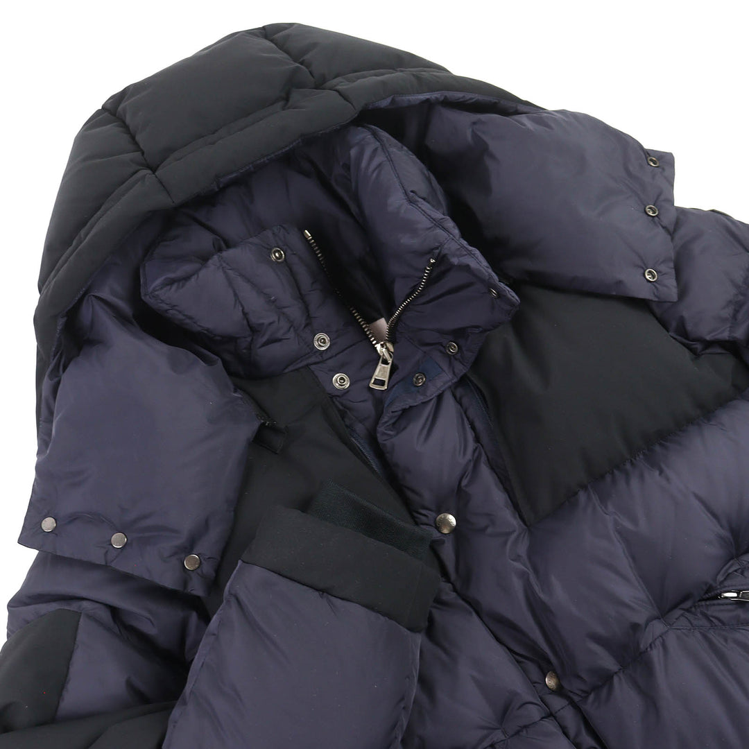 Great MONCLER Down jacket JOFFE Logo rubber patch hooded jacket Navy black 2