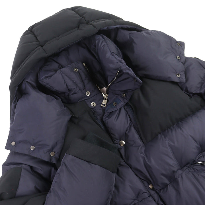 Great MONCLER Down jacket JOFFE Logo rubber patch hooded jacket Navy black 2
