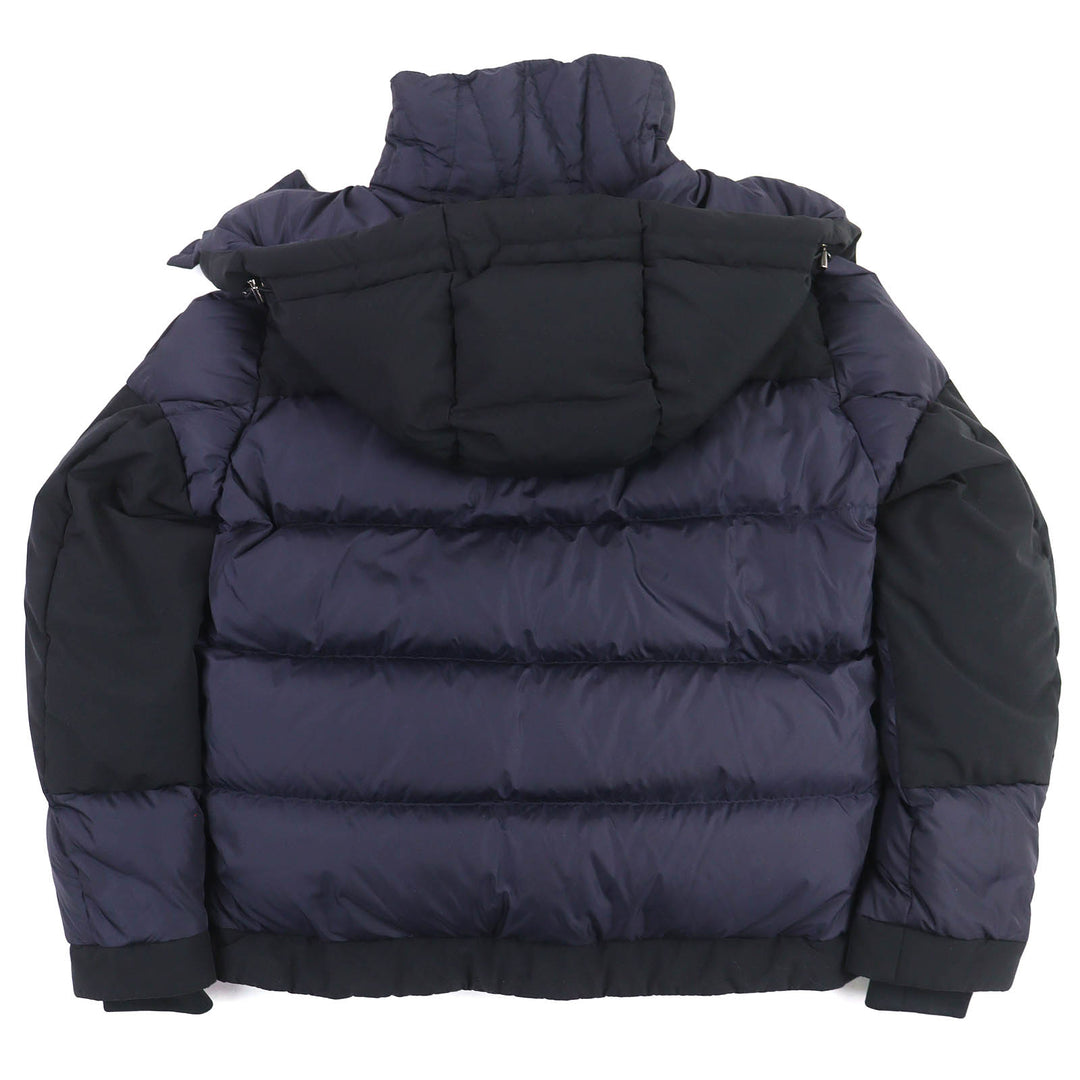 Great MONCLER Down jacket JOFFE Logo rubber patch hooded jacket Navy black 2