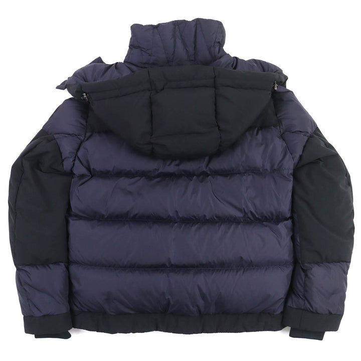 Great MONCLER Down jacket JOFFE Logo rubber patch hooded jacket Navy black 2