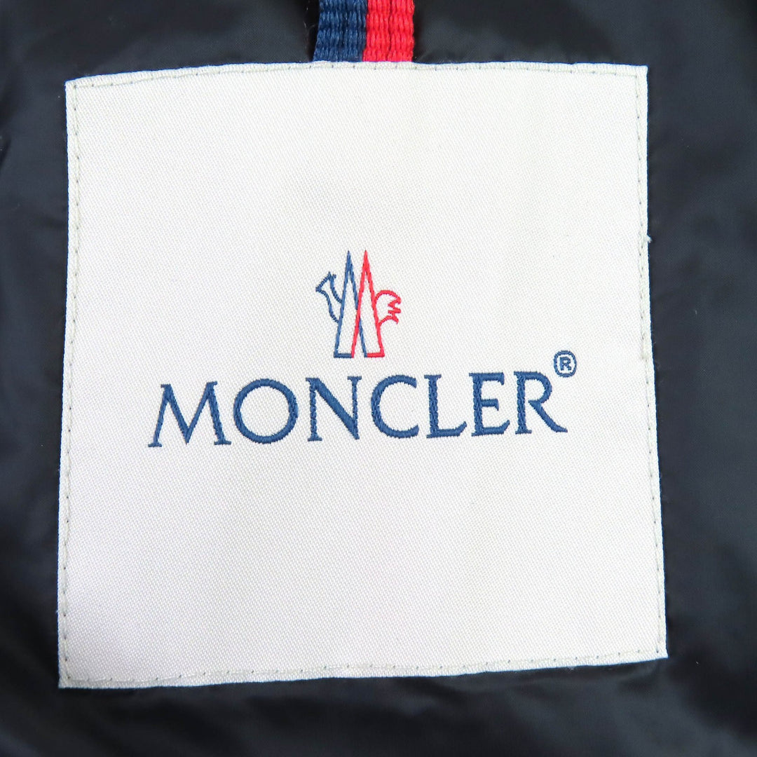 Great MONCLER Down jacket JOFFE Logo rubber patch hooded jacket Navy black 2