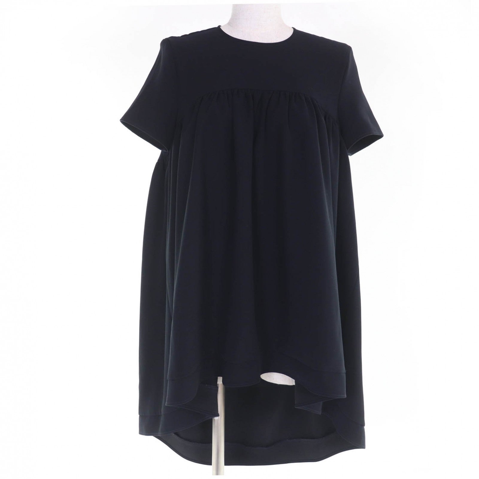Excellent YOKO CHAN Tunic Short sleeve dress black Women 36 YCB