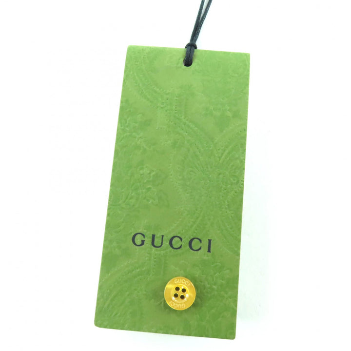 新品 GUCCI ワンピース ラウンドカラー シフォンドレス イエロー シルク レディース 36 728125