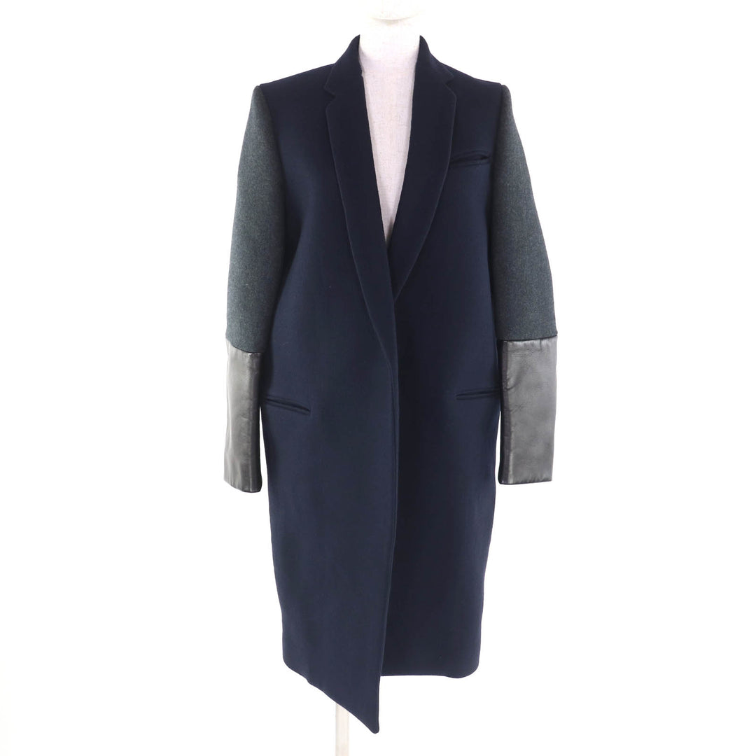 Great CELINE coat Navy wool Women 36 28H164154