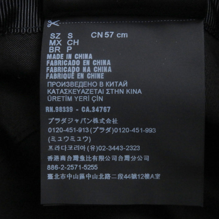 優れたPRADA帽子トライアングルロゴRe-NylonブラックリサイクルポリアミドメンズS 2HC137