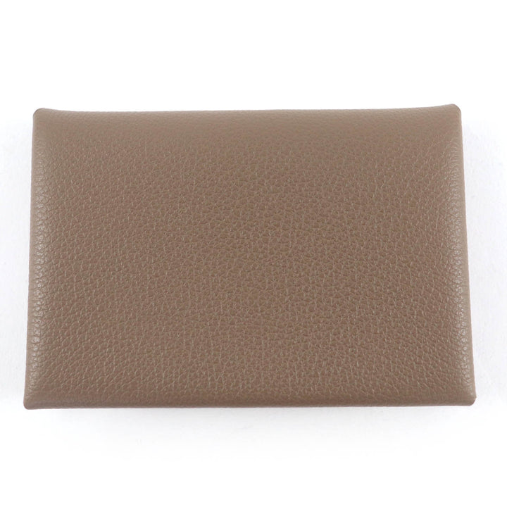 Pristine HERMES Coin case Calvi duo Card Case Evercolor Leather Women