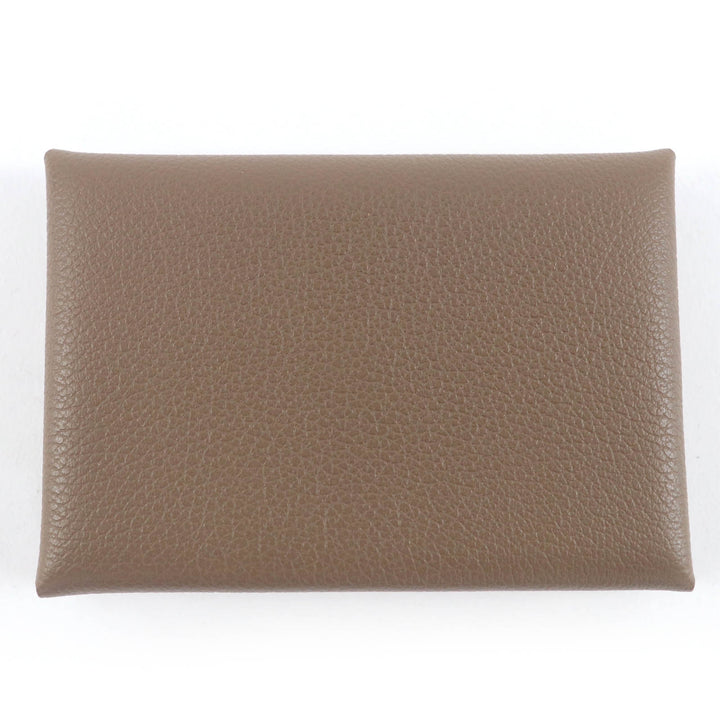 Pristine HERMES Coin case Calvi duo Card Case Evercolor Leather Women