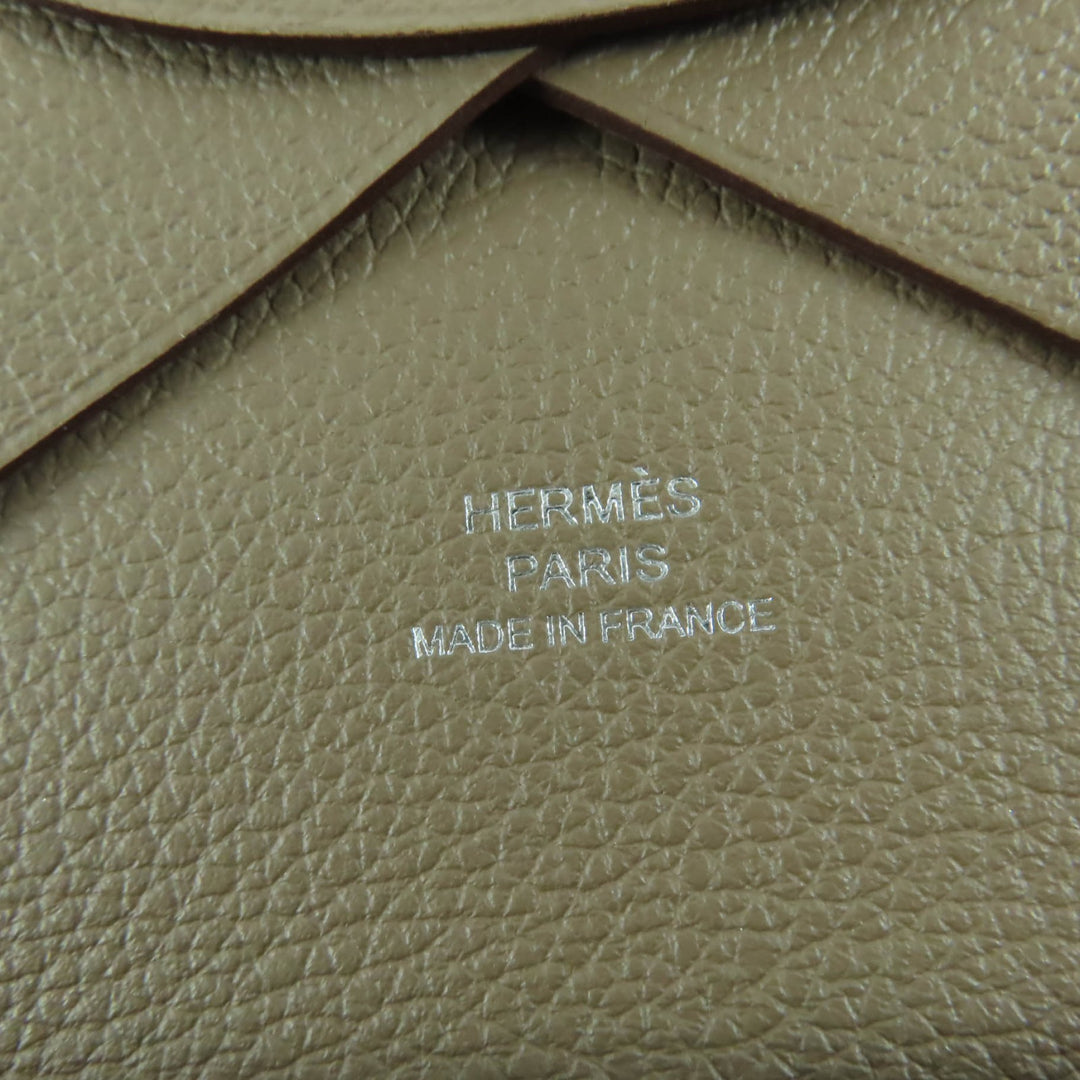 Pristine HERMES Coin case Calvi duo Card Case Evercolor Leather Women