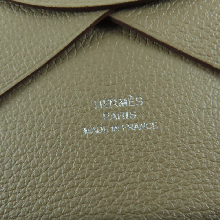 Pristine HERMES Coin case Calvi duo Card Case Evercolor Leather Women