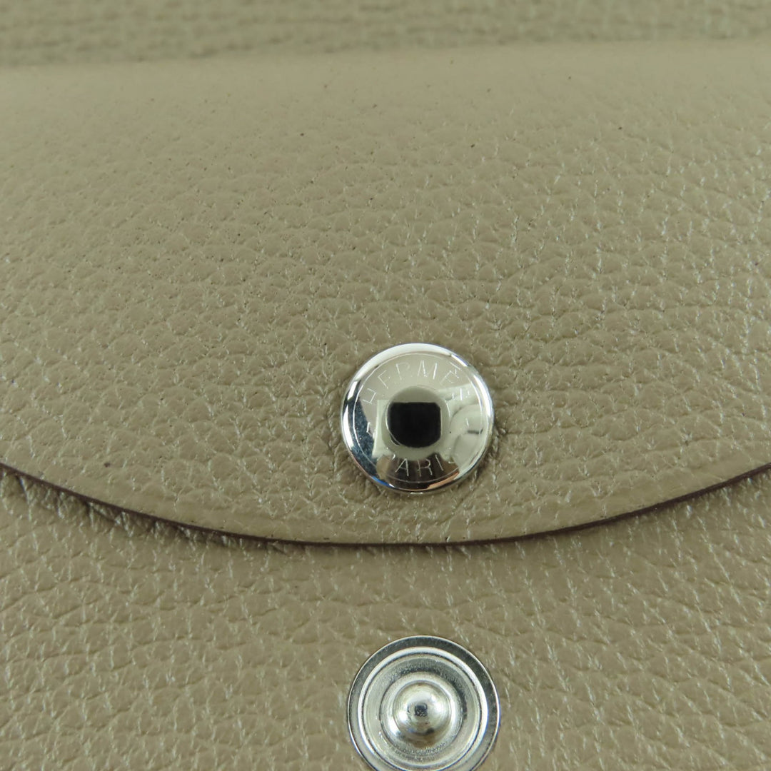 Pristine HERMES Coin case Calvi duo Card Case Evercolor Leather Women