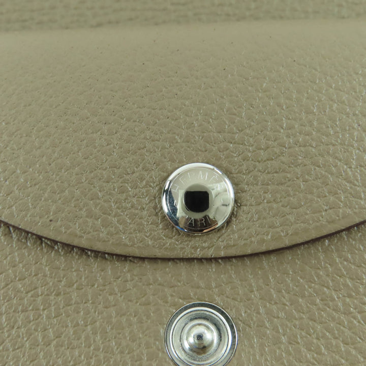 Pristine HERMES Coin case Calvi duo Card Case Evercolor Leather Women