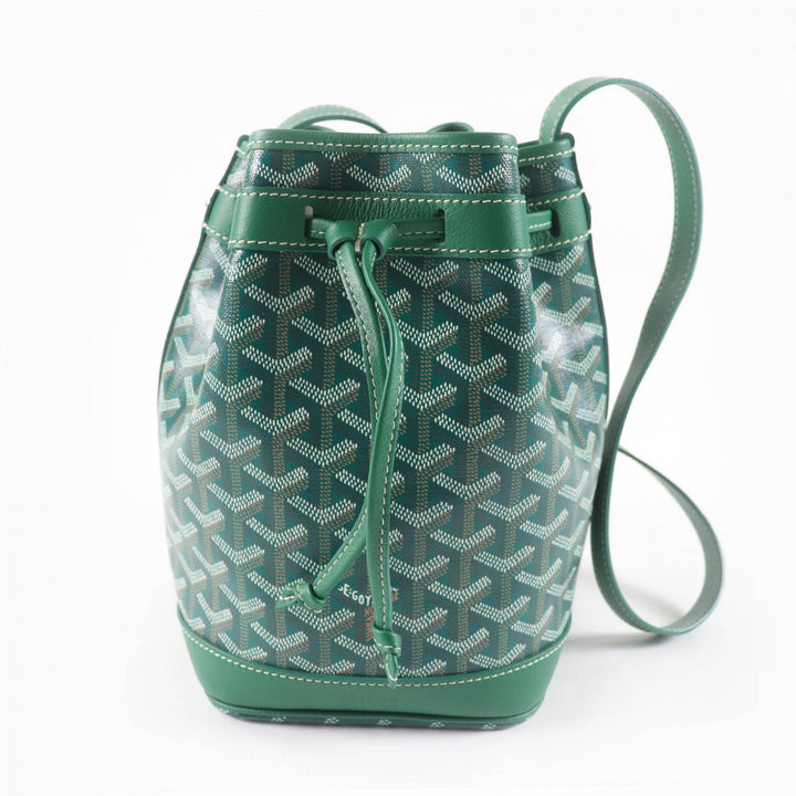 GOYARD ショルダーバッグ Petit Flo バケットバッグ ドローストリング 2WAY グリーン ゴヤールダン キャンバス