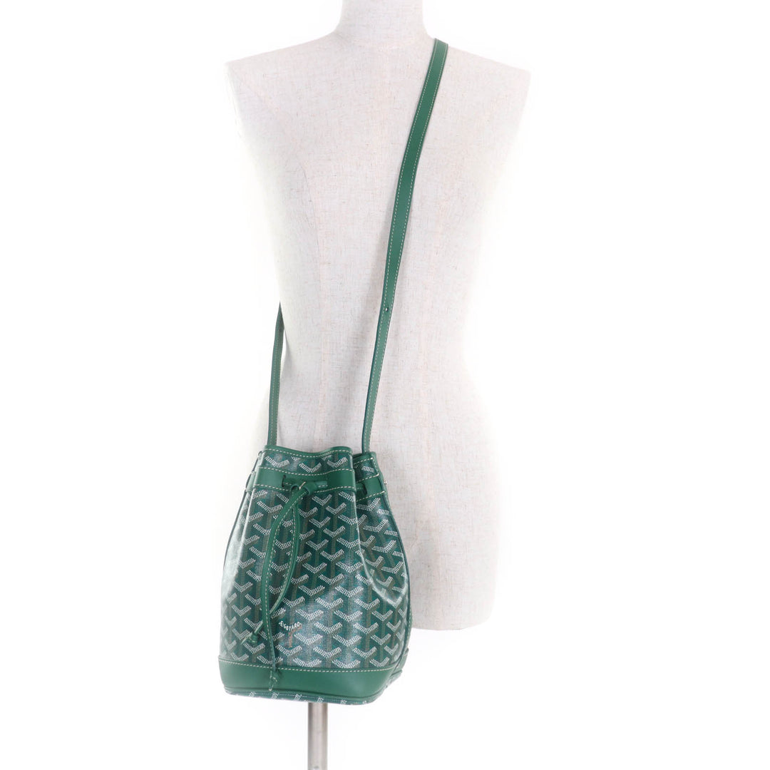 GOYARD ショルダーバッグ Petit Flo バケットバッグ ドローストリング 2WAY グリーン ゴヤールダン キャンバス