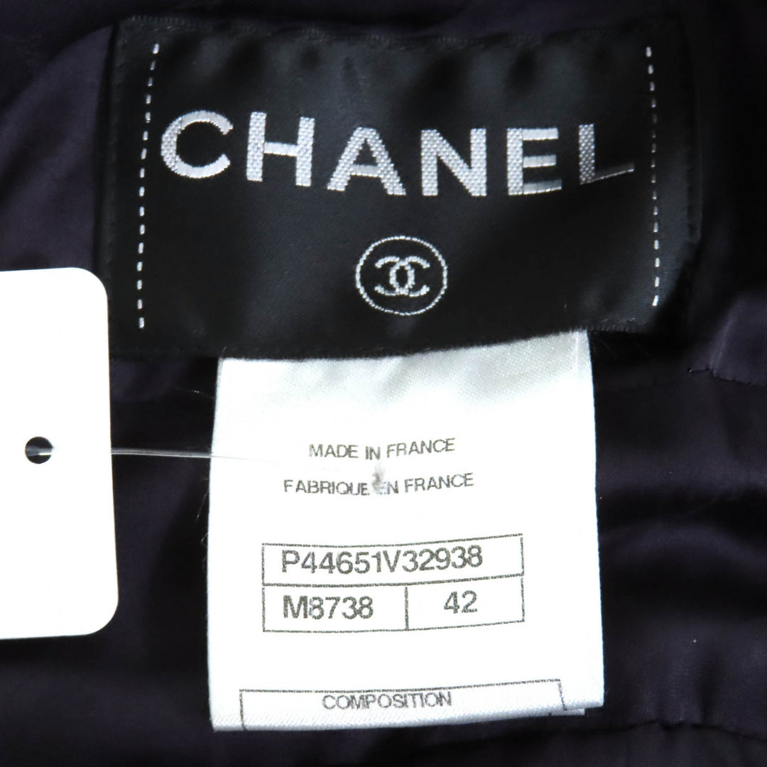 新品 CHANEL ワンピース ココマーク サイドジップ ノースリーブ ツイード ブラック 42