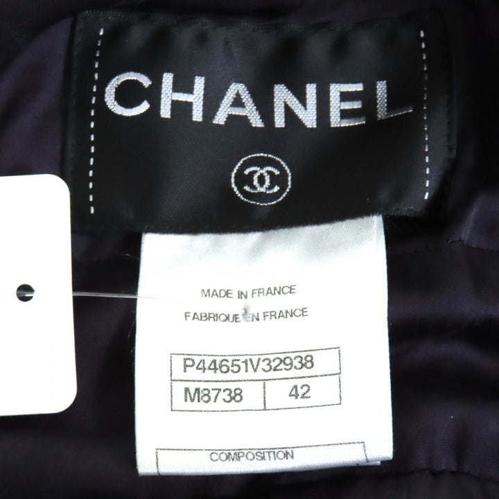新品 CHANEL ワンピース ココマーク サイドジップ ノースリーブ ツイード ブラック 42