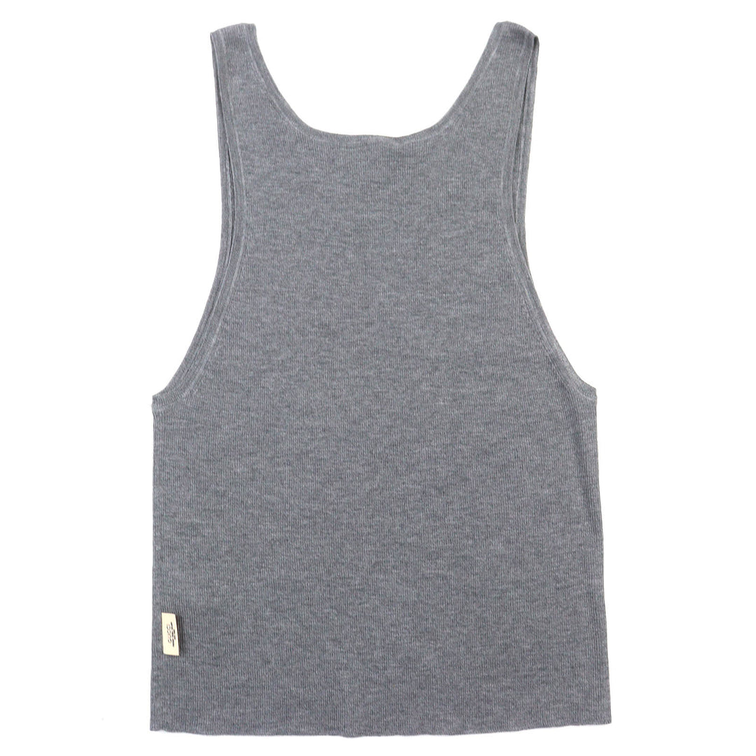 Excellent GUCCI Tank top Rib knit tank top sleeveless top gray wool mens S