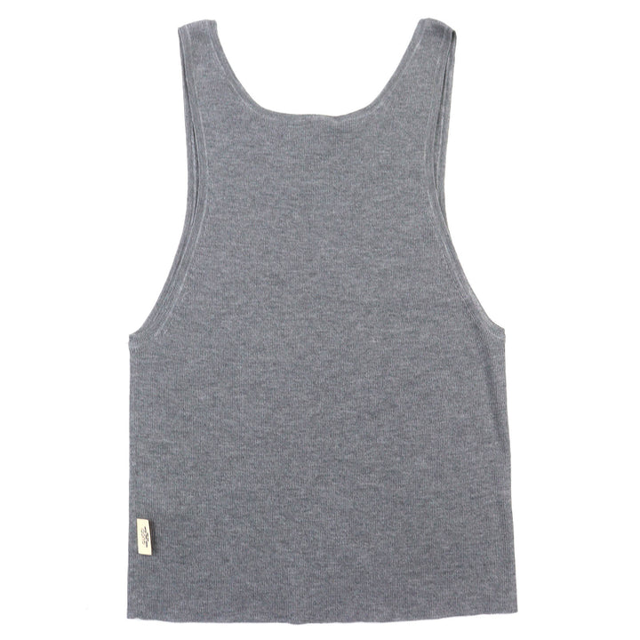 Excellent GUCCI Tank top Rib knit tank top sleeveless top gray wool mens S