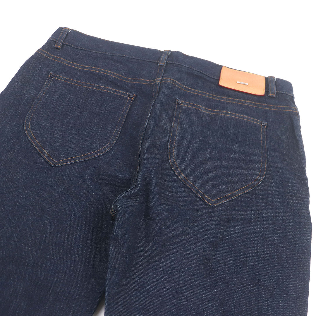 Great LOUIS VUITTON Denim pants With logo leather patch