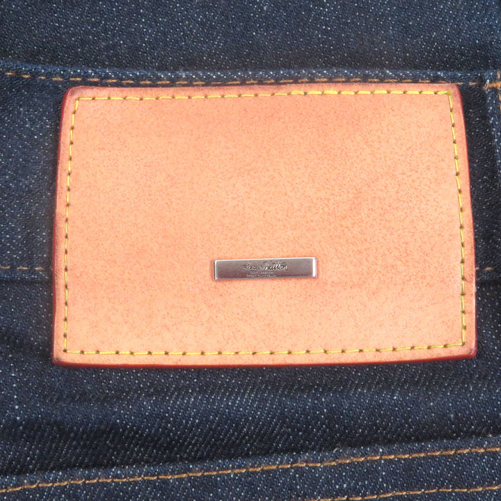 Great LOUIS VUITTON Denim pants With logo leather patch