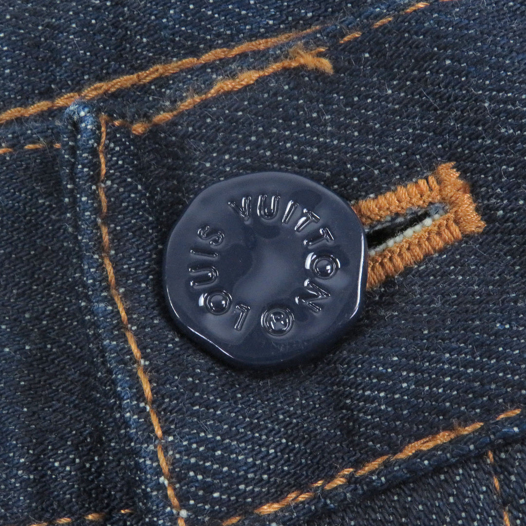 Great LOUIS VUITTON Denim pants With logo leather patch