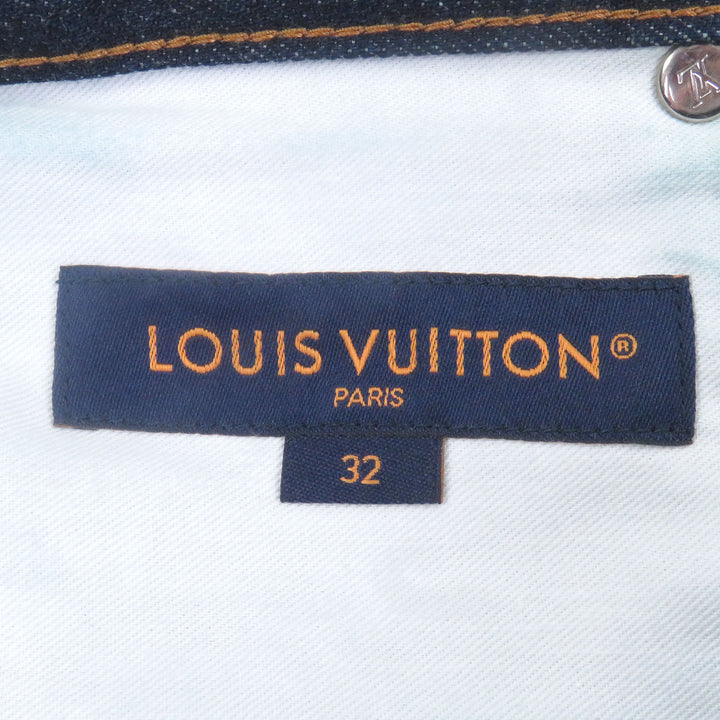 Great LOUIS VUITTON Denim pants With logo leather patch
