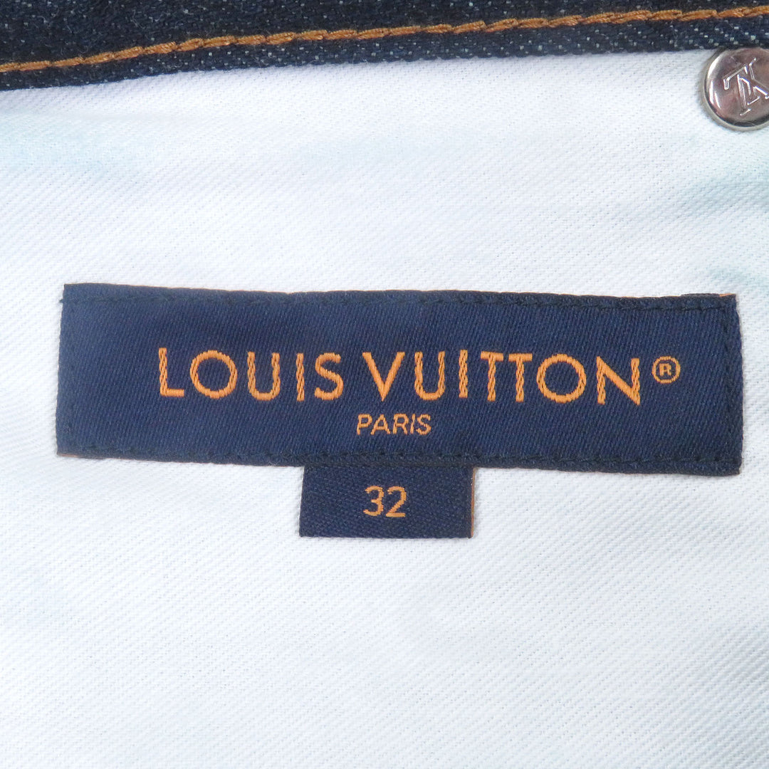 Great LOUIS VUITTON Denim pants With logo leather patch