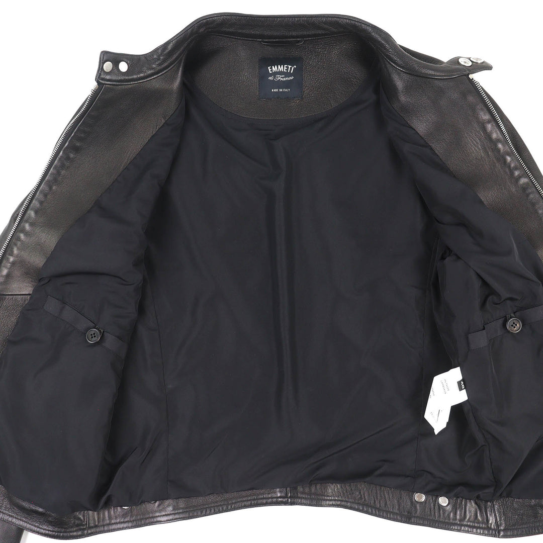 Great EMMETI Yoshimasa Hoshiba Model H UOMO ACCA Lambskin Single Rider Jacket 46