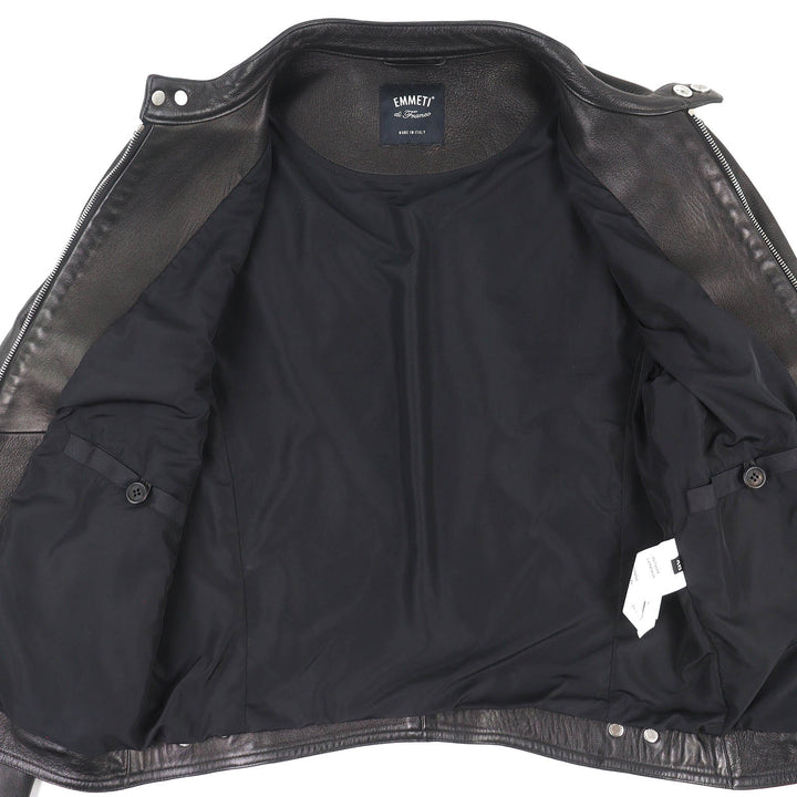 Great EMMETI Yoshimasa Hoshiba Model H UOMO ACCA Lambskin Single Rider Jacket 46