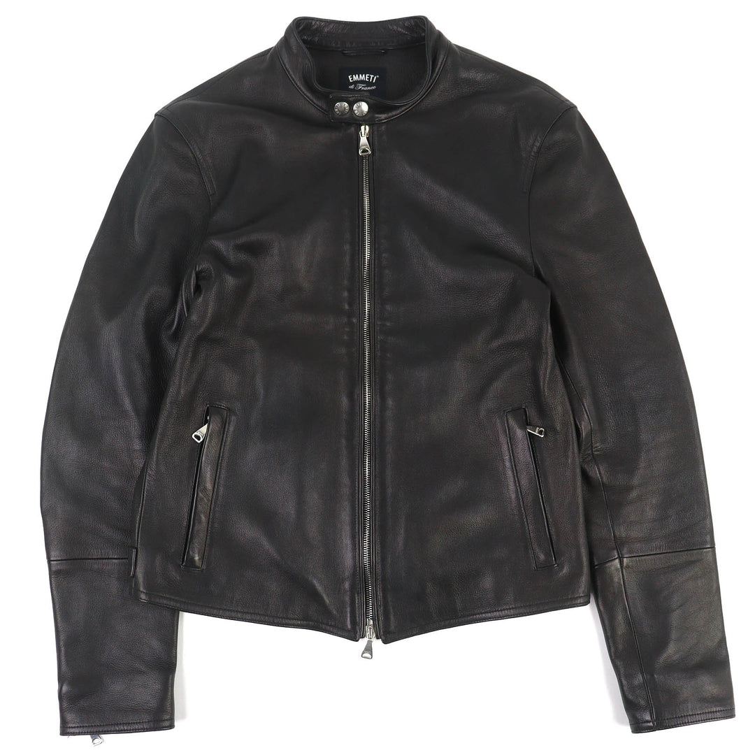 Great EMMETI Yoshimasa Hoshiba Model H UOMO ACCA Lambskin Single Rider Jacket 46