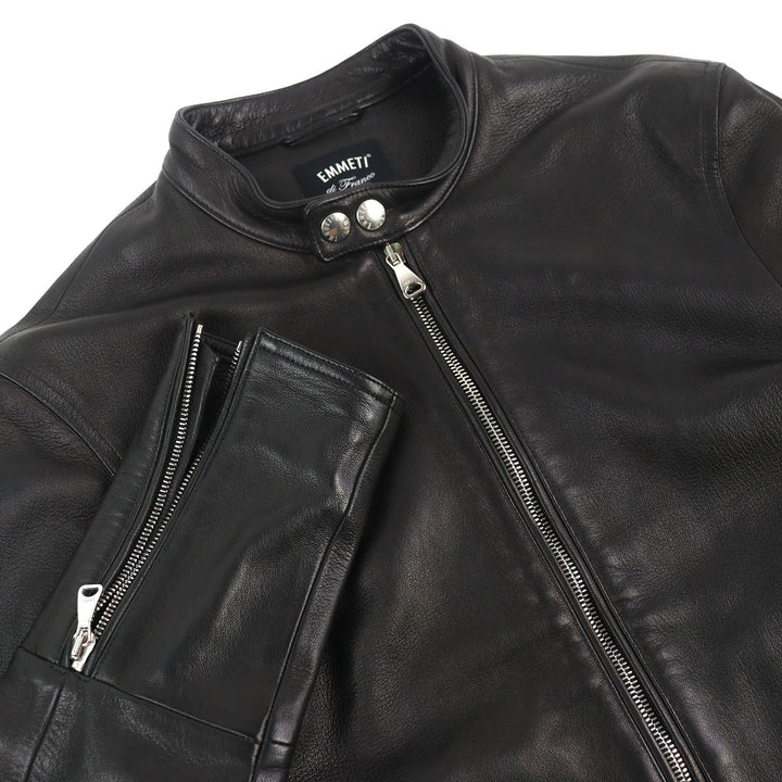 Great EMMETI Yoshimasa Hoshiba Model H UOMO ACCA Lambskin Single Rider Jacket 46