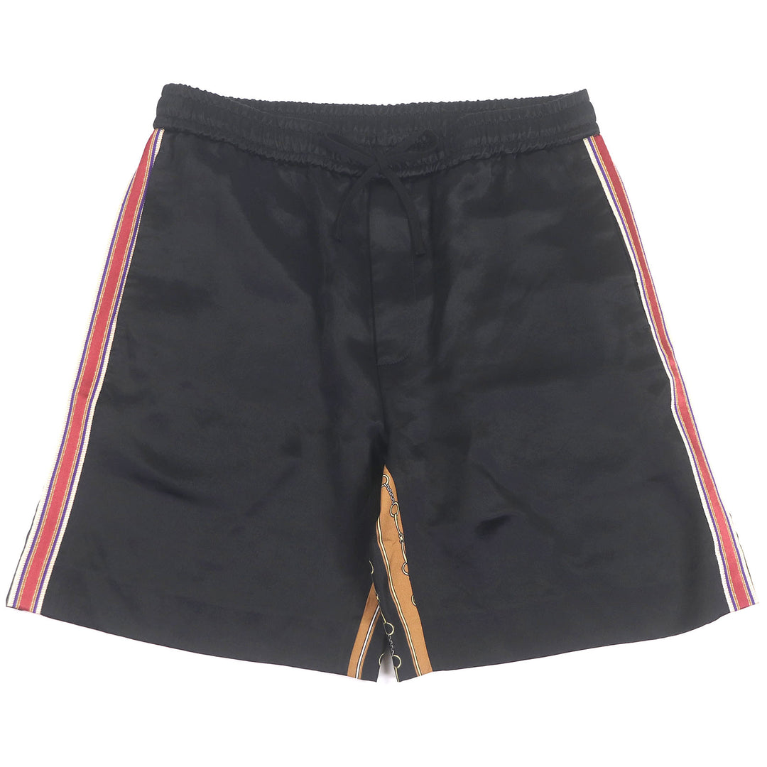 Great GUCCI Pants Bi-material print shorts Black series acetate mens 46 572500