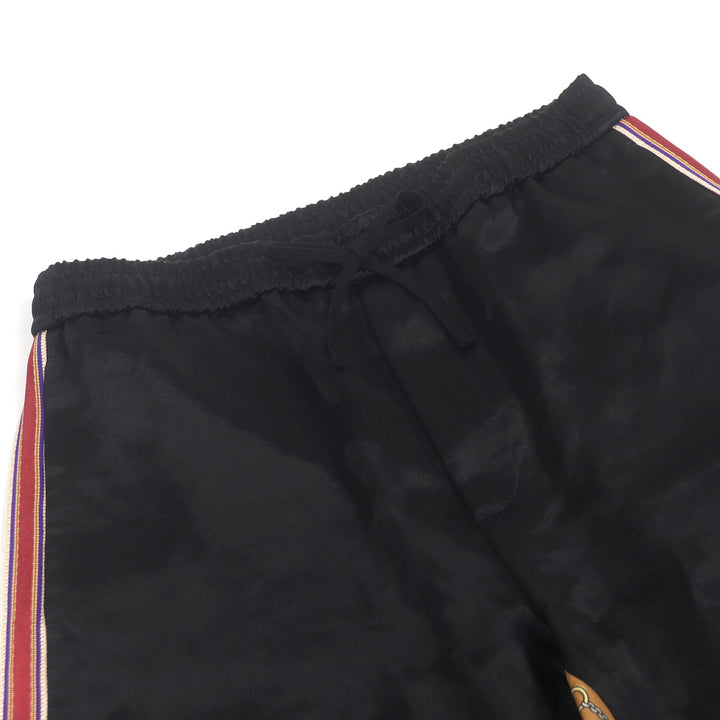 素晴らしい GUCCI パンツ バイマテリアルプリント ショートパンツ ブラックシリーズ アセテート メンズ 46 572500