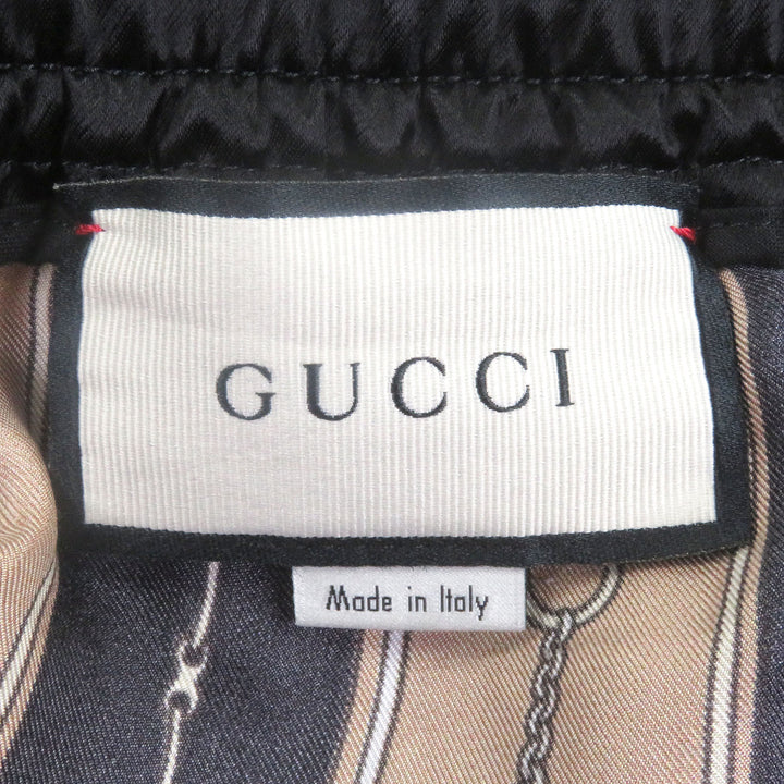 Great GUCCI Pants Bi-material print shorts Black series acetate mens 46 572500