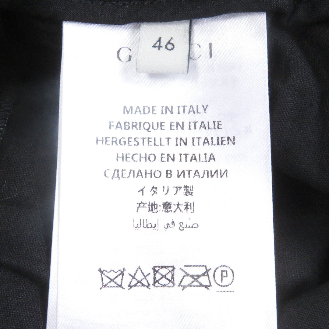 Great GUCCI Pants Bi-material print shorts Black series acetate mens 46 572500