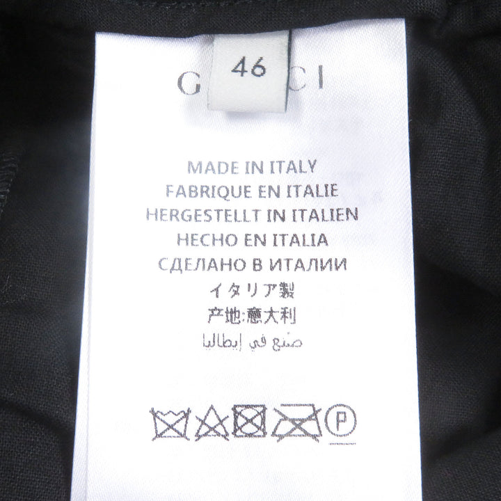 Great GUCCI Pants Bi-material print shorts Black series acetate mens 46 572500