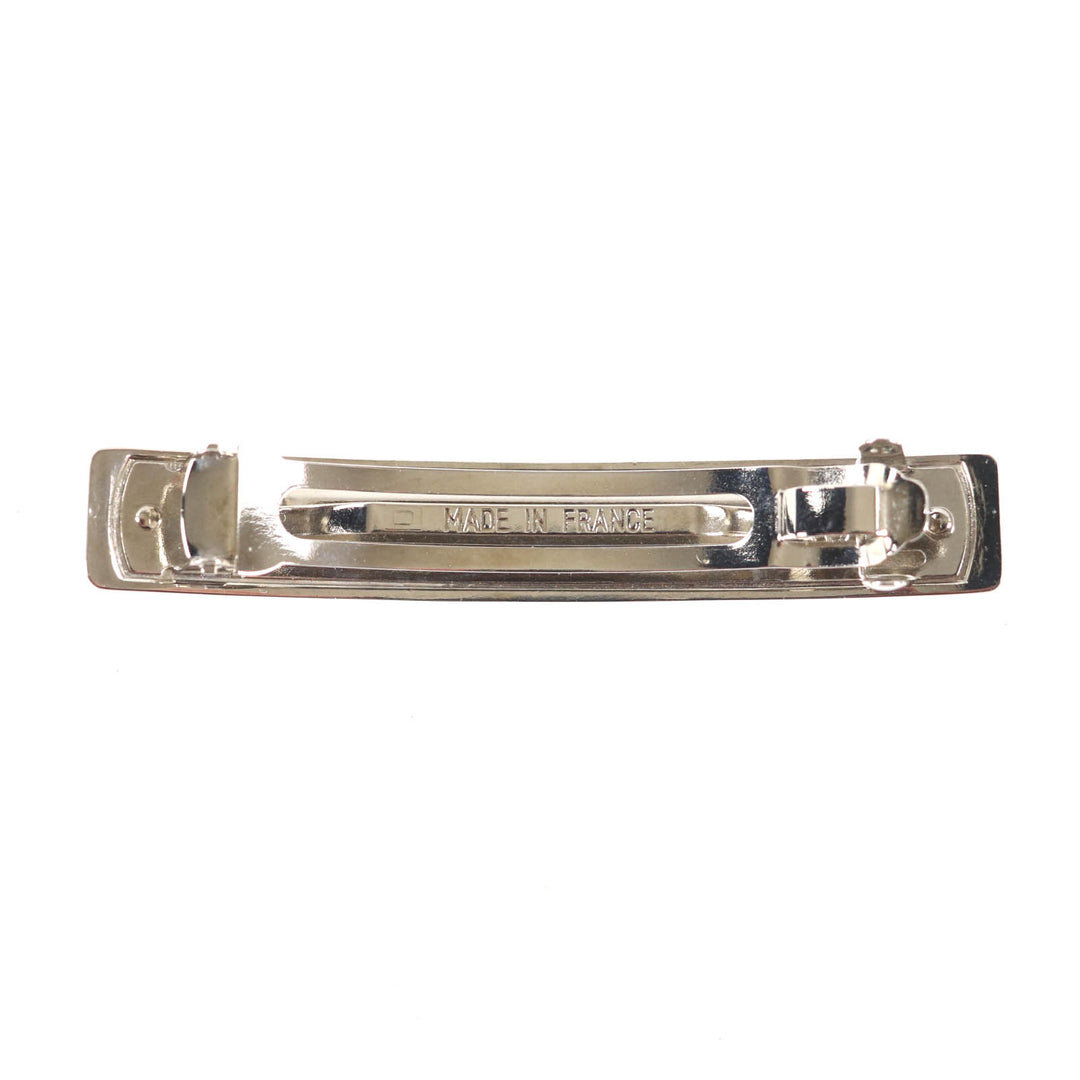 Excellent CHANEL hair accessory Logo Design Barrette Silver Women 96P