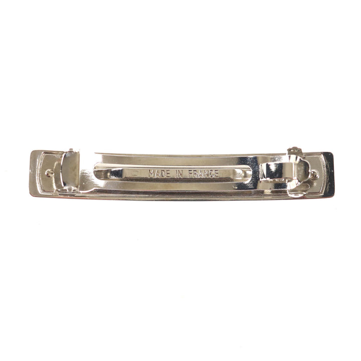 Excellent CHANEL hair accessory Logo Design Barrette Silver Women 96P