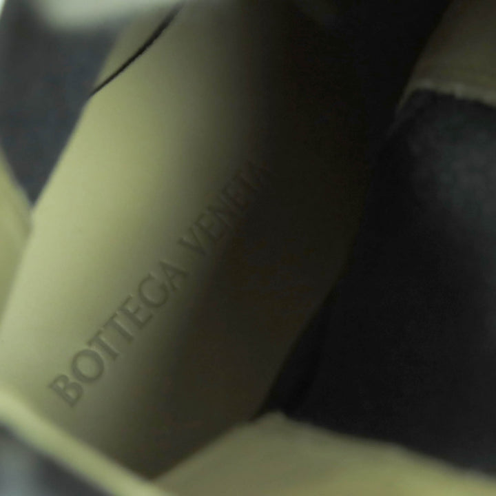 新品 BOTTEGAVENETA アンクルブーツ FLASH ブラック グリーン レザー レディース 37.5