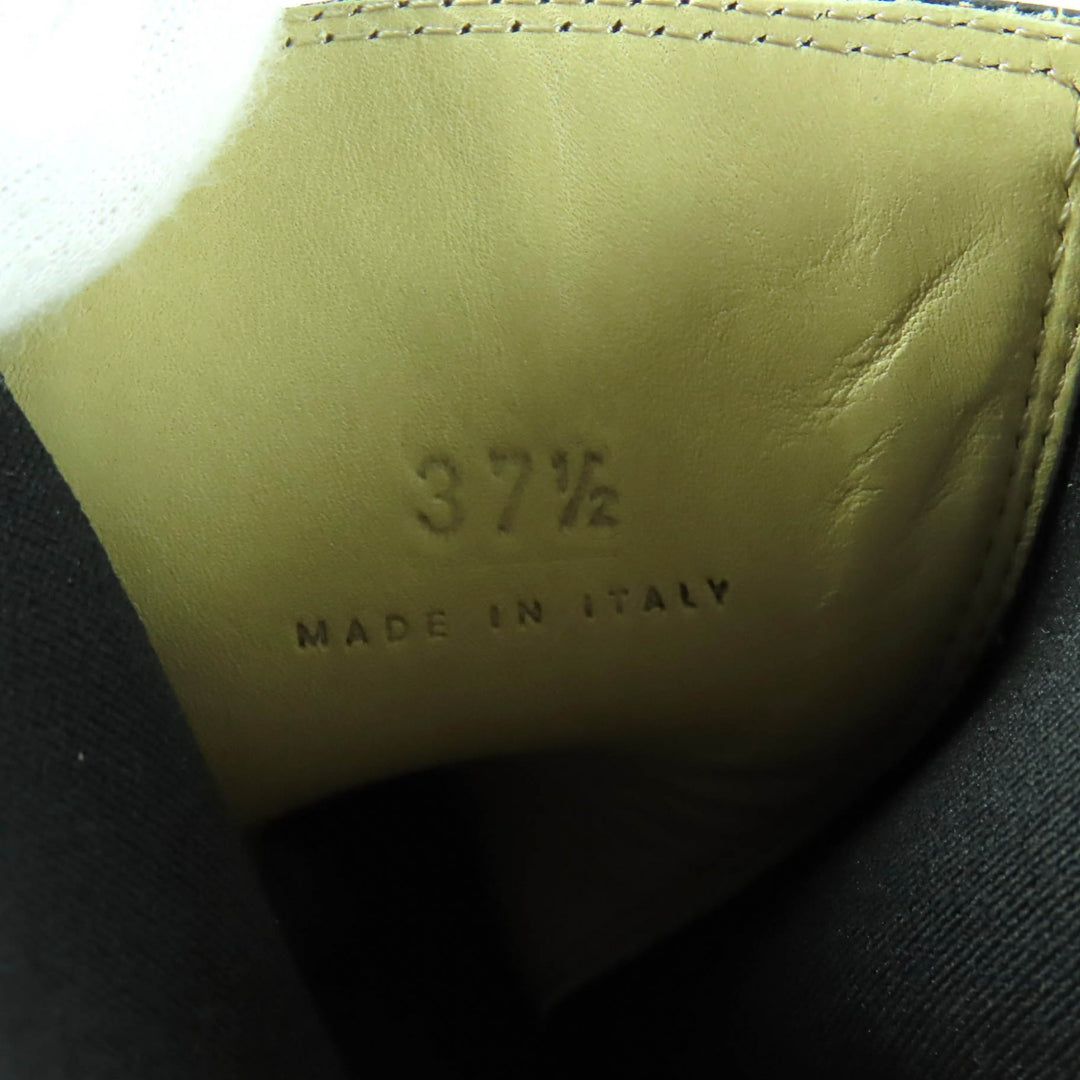 新品 BOTTEGAVENETA アンクルブーツ FLASH ブラック グリーン レザー レディース 37.5